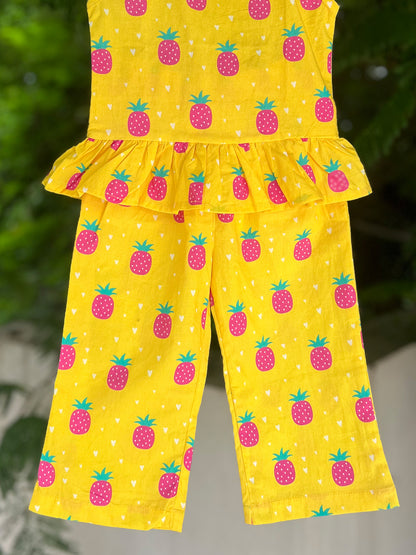 Girls Palazzo Pant - Pineapple Print - 55