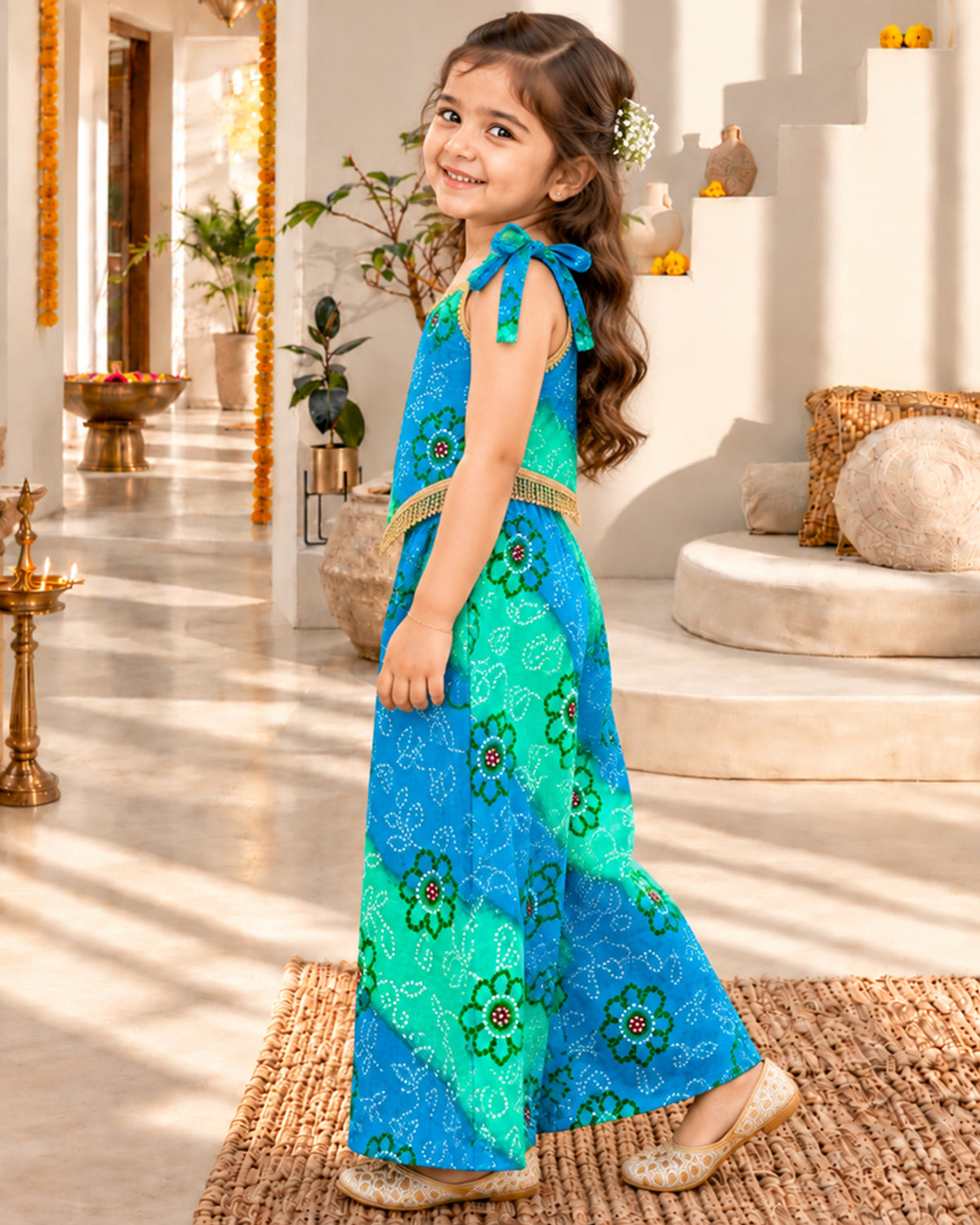 Girls Ethnic Palazzo Set - Bandhani 160