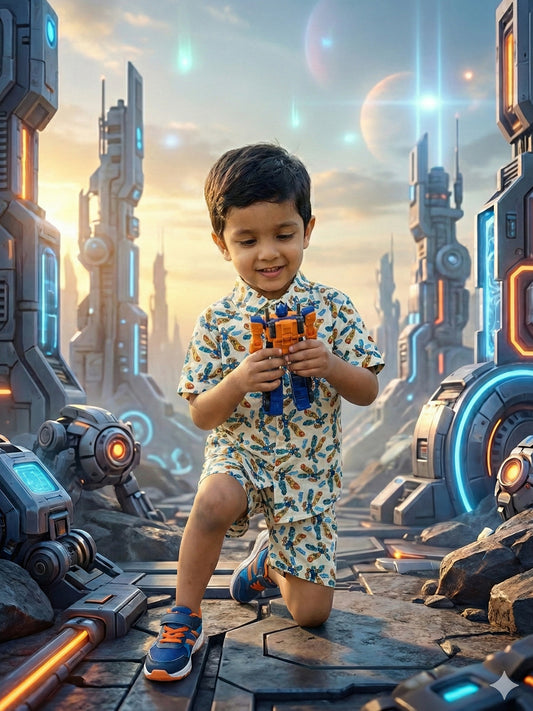 Boys Co-ord Set – Transformer Print - 100