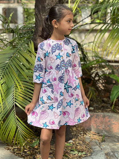 Ocean Pop Dress – Girls’ Cotton Frock - 96