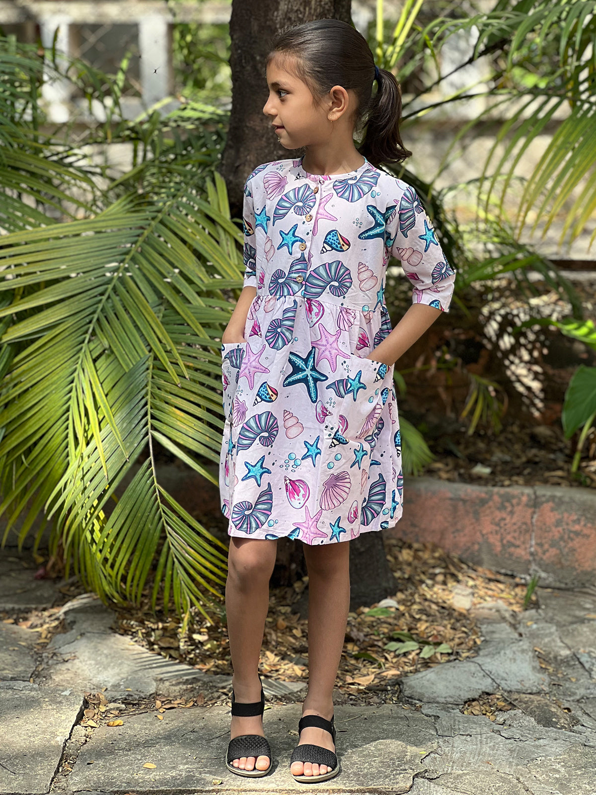 Ocean Pop Dress – Girls’ Cotton Frock - 96