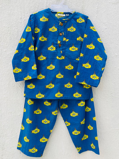 Unisex Night Dress - Submarine Print - 54