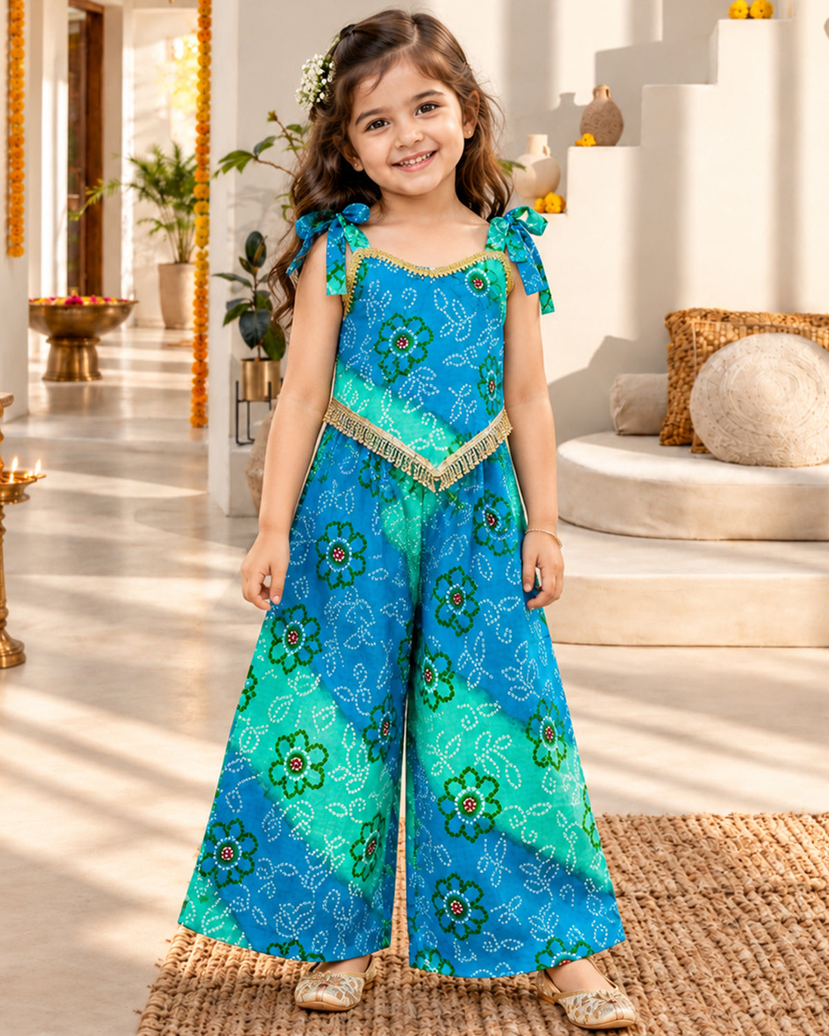 Girls Ethnic Palazzo Set - Bandhani 160