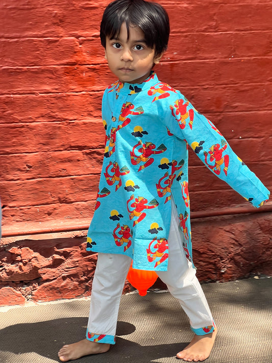 Boys Hanuman Kurta Pajama Set - 108