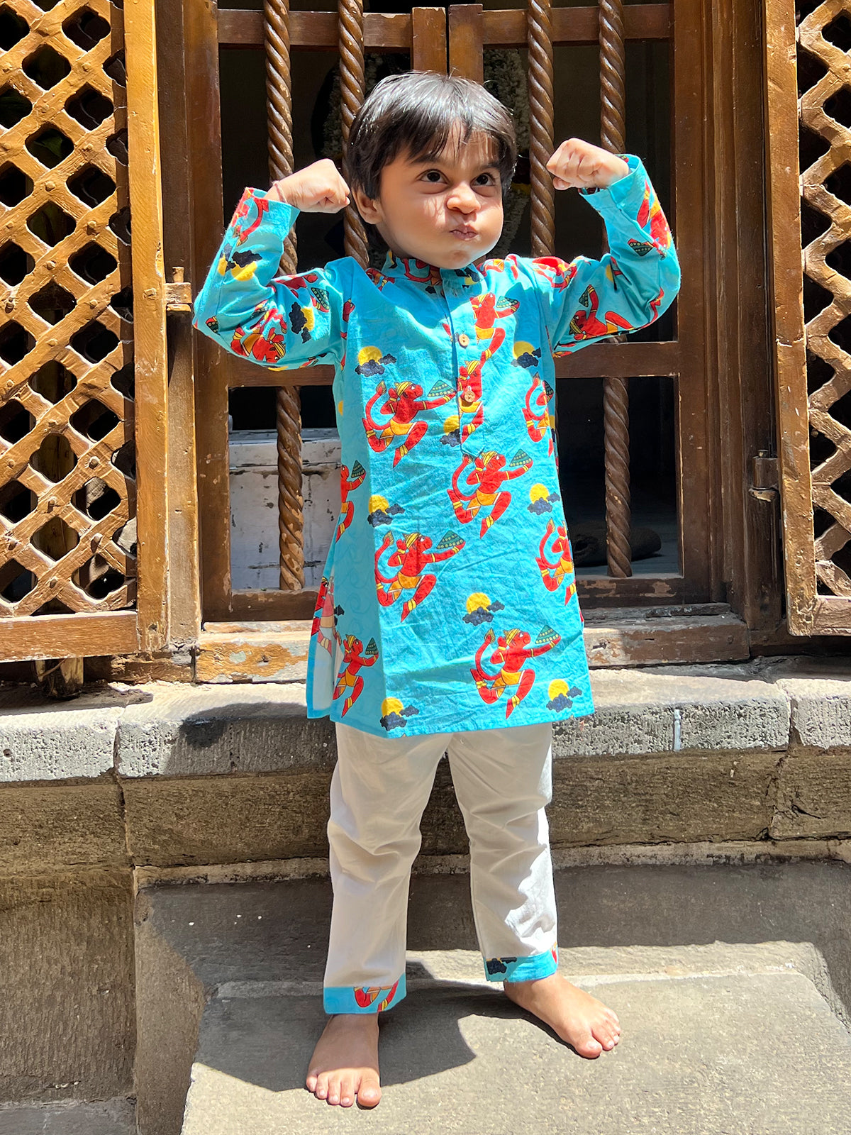 Boys Hanuman Kurta Pajama Set - 108