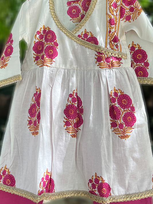 Angrakha Set For Girls - White Colour- 44
